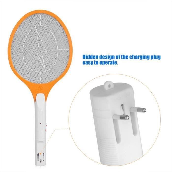 Raquette électrique Anti-moustiques 4000V Rechargeable - 2 Modes, Batterie 1800mAh, Lumière UV, Portable