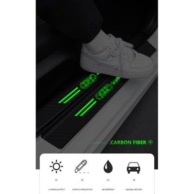 4 Autocollants Protection Seuil Porte Seat Ibiza - Fibre Carbone Anti-Rayures