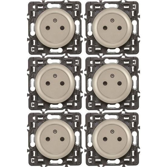 Legrand Céliane Titane – Lot De 5 Prises Doubles + 5 Plaques 2 Postes – Neuf