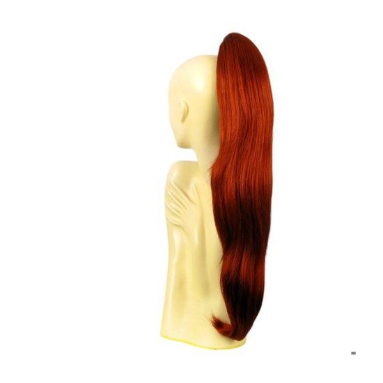 Postiche Queue De Cheval Synthétique 65 Cm – Bouclé Roux Cuivré Intense – Neuf