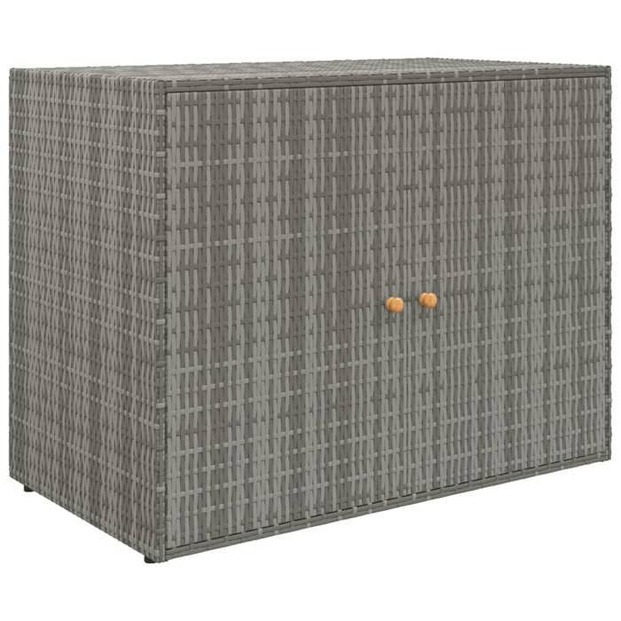 HOT*Armoire de rangement jardin Gris 100x55,5x80cm Résine tressée 11,2