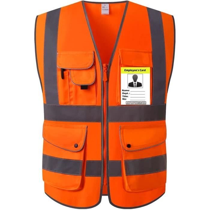 Gilet de sécurité orange avec poches clearance