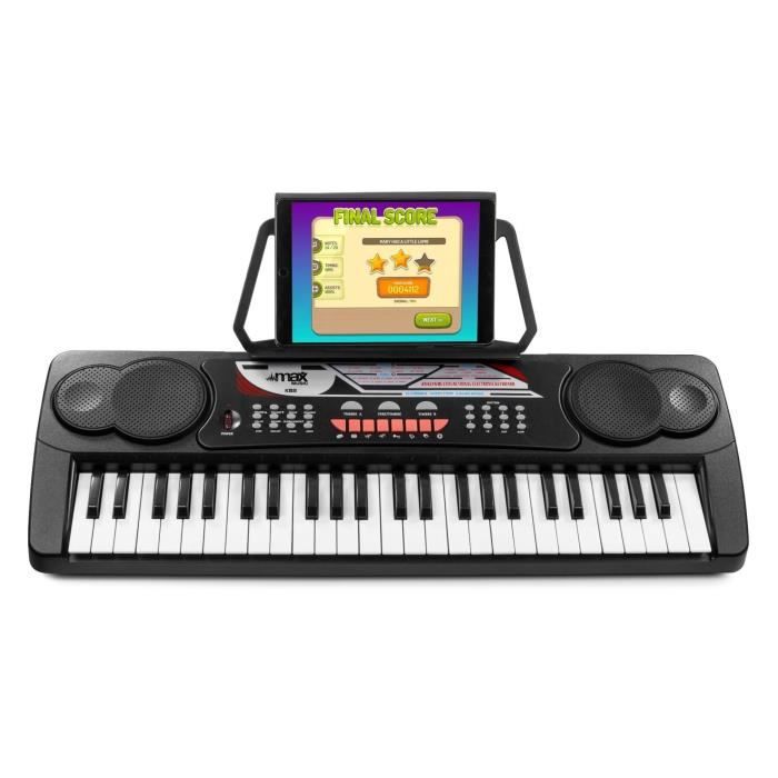 MAX KB8 - Clavier électronique pour débutant, piano numérique 49 touches  avec 2 haut-parleurs intégrés