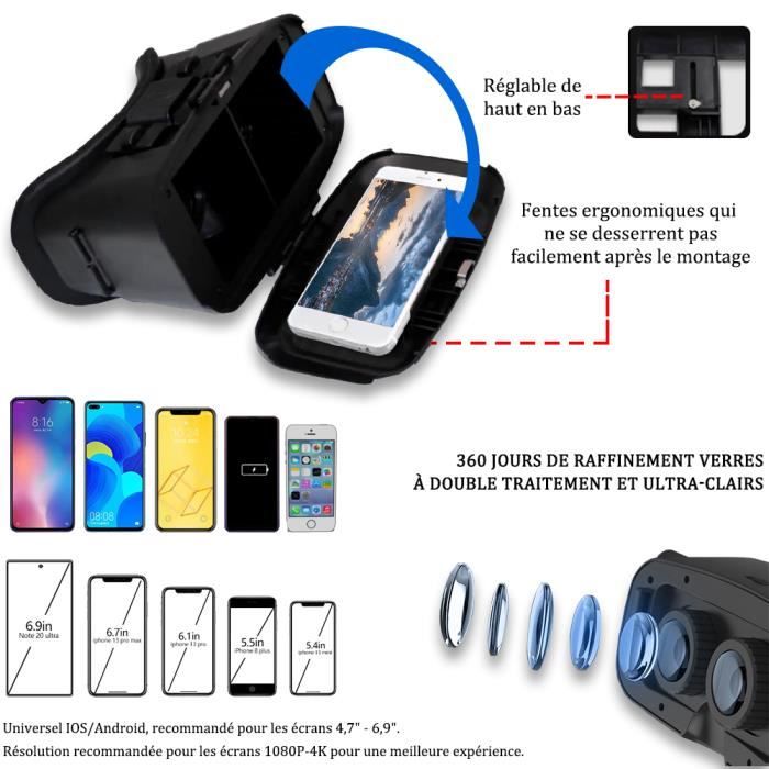 Casque R alit Virtuelle Casque VR Compatible avec iPhone