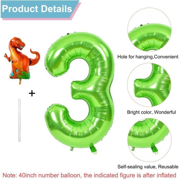Hemore 7pcs Feuille Géante Dinosaure Balloon Jurassic World Ballon Fête