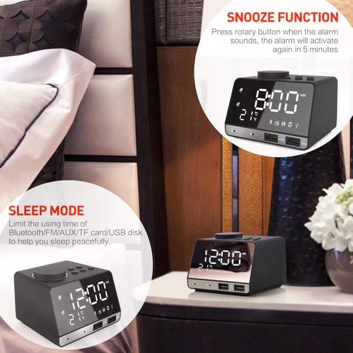 Radio-réveil DAB+ FM Pure Siesta Charge Noir avec charge sans fil