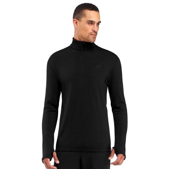 Veste polaire homme Icebreaker Original L s Half Zip Noir Sports d hiver Ski Manches longues Respirant Cdiscount Sport