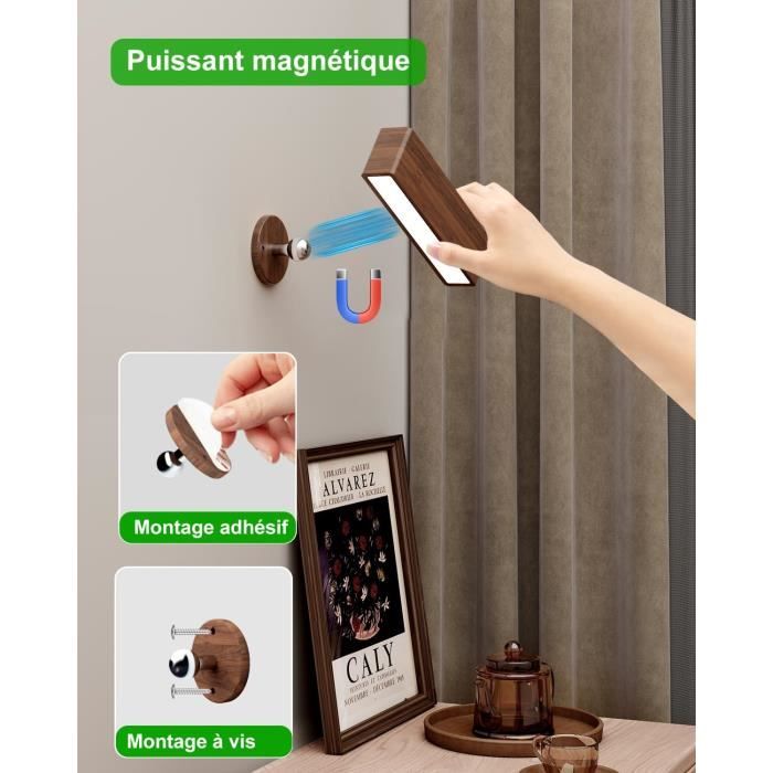 Lot De 2 Applique Murale Sans Fil, Lampe Murale Rechargeable USB