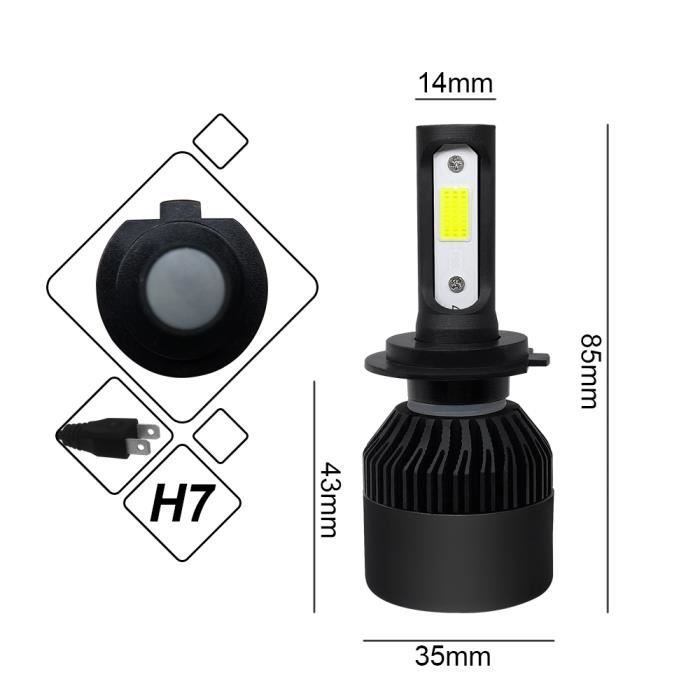 Lot De 10 Ampoules Phare Voiture H7 - Blanc Xénon 6000K - Haute Luminosité - Neuf