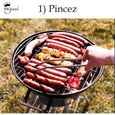 Pince Barbecue 50 cm INOX agrave; roulettes - Qualiteacute; Professionnelle - Longue Pince pour Barbecue, plancha, brasero - Fabri-2
