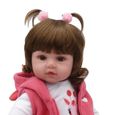 ZIYIUI Reborn Fille Toddler Dolls Silicone Bébé Reborn Poupée Réaliste Nouveau-Née Cheveux Longs Poupons Enfants Jouets 20 P 1394-2
