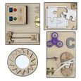 Tableau d'activité en bois LOUANE - BB-BOOM - Calculatrice, Puzzle, Lacets, Engrenages - 50 cm-2