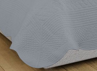 Couvre-lit Boutis 1 Place 100% Coton 180x240 Cm – Blanc Uni, Avec 1 Taie 65x65 Cm