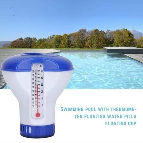 Diffuseur Flottant Pour Piscine Harry, Pack De 2, Diffuseur De Chlore Flottant Avec Thermometre De Debit Ajustables Et Bouchon De Verrouillage Pour Tous Les Et 84285 B