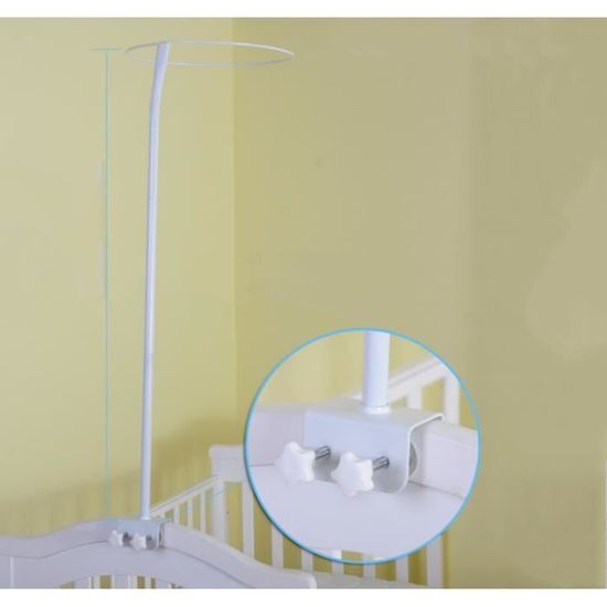 Ciel De Lit Bebe Avec Support Moustiquaire Ronde Lit Bebe Baldaquin Decoratif Blanc Cdiscount Puericulture Eveil Bebe