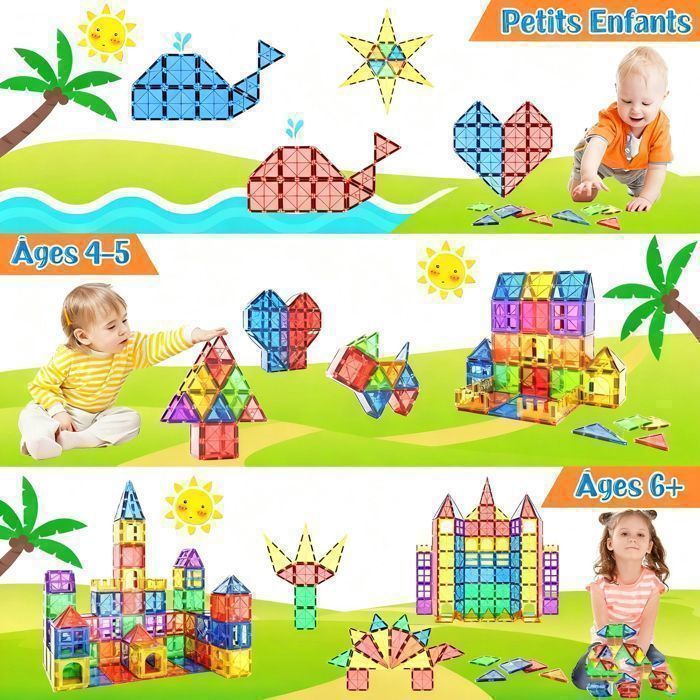 Condis Jeux de Aimantés Construction Magnetiques Enfants 114 PCS, J