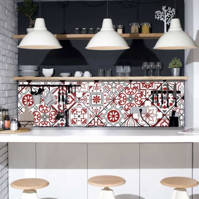 Stickers Adhésifs Centrakor Autocollants Carrelage 12x10cm - Effet Ciment - 12 Pièces Credence Adhesive