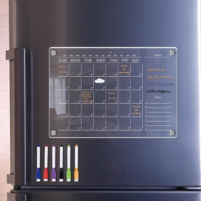 Tableau message réfrigérateur acrylique avec calendrier hebdomadaire  édition