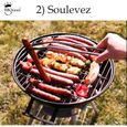 Pince Barbecue 50 cm INOX agrave; roulettes - Qualiteacute; Professionnelle - Longue Pince pour Barbecue, plancha, brasero - Fabri-3
