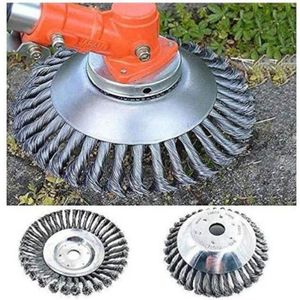 Lot De 2 Brosses à Désherber Pour Débroussailleuse – 200 X 25,4 Mm En Acier | Accessoire De Nettoyage Pour Joints Et Canalisations