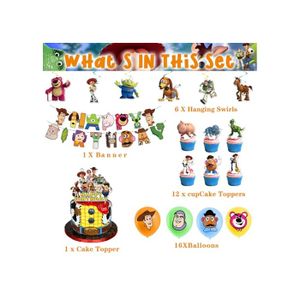 Kit Décoration Anniversaire Boy Story – 120 Ballons, Assiettes, Serviettes, Nappe
