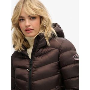 Manteau Blouson Doudoune Capuche Marron Femme Taille S (36) - Occasion Très Bon état - Polyester