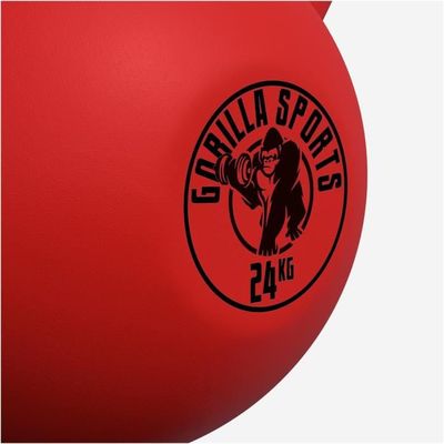Kettlebell Réglable GORILLA SPORTS 16-24 Kg - Fonte Avec Plaques - Entraînement Musculation