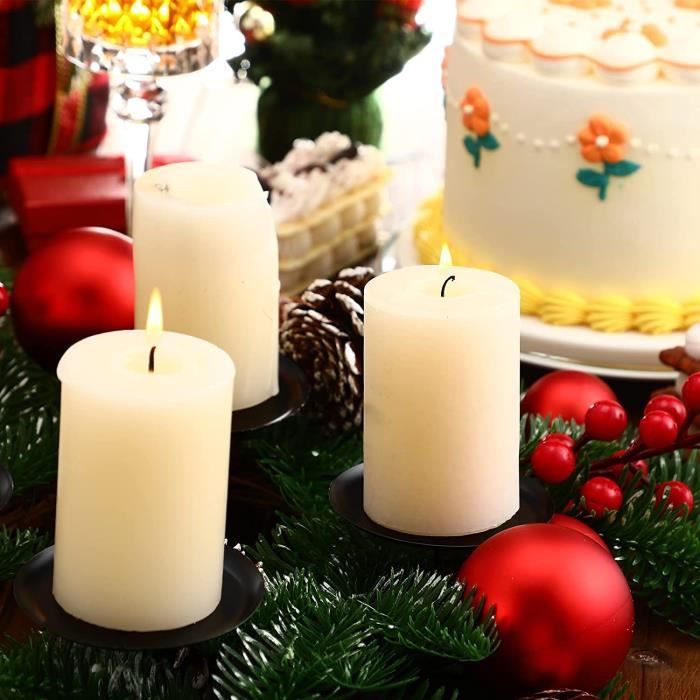 Bougeoirs En Métal Noir Pour Bougies De L'Avent - Lot De 12 - Idéal Pour Couronnes, Tables Et Déco De Noël