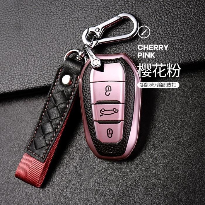 Coque clé,Porte-clés coque de voiture, pour Peugeot 5008 DS5 DS6, pour  citroën C4 C5 C4L X7 C6 208 3008 4008 - Type Pink -A - Cdiscount Auto