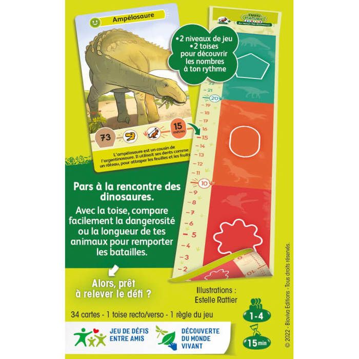 Jeu De Cartes Défis Nature - Dinosaures 1 - Bioviva - Version 2022 - Éducatif Et Ludique - À Partir De 7 Ans