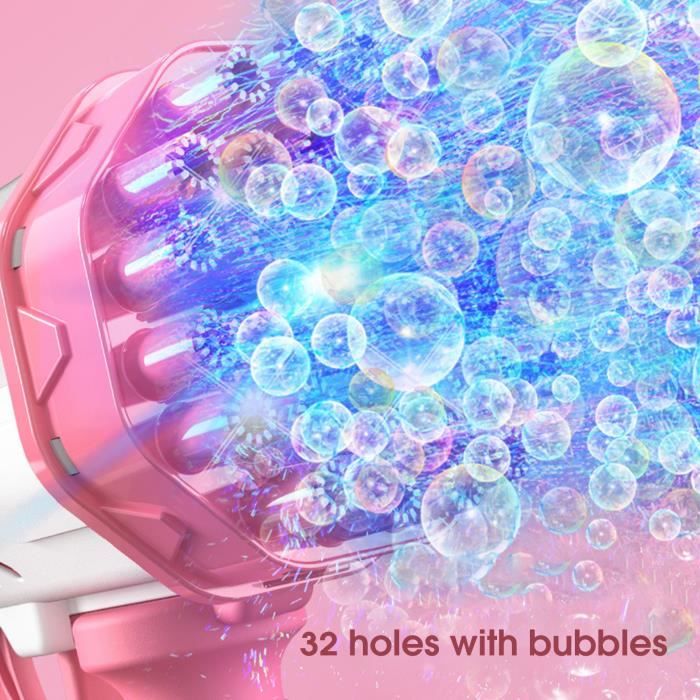 BUBOJOY Machine à Bulles Feux d'artifice, Machine à Bulles Automatique pour Enfants 20000+ Bulles par Minute avec 26 Trous/Lumières/240ml Solution BUBOJOY Machine à Bulles Feux d'artifice, Machine à Bulles Automatique pour Enfants 20000+ Bulles par Minute avec 26 Trous/Lumières/240ml Solution