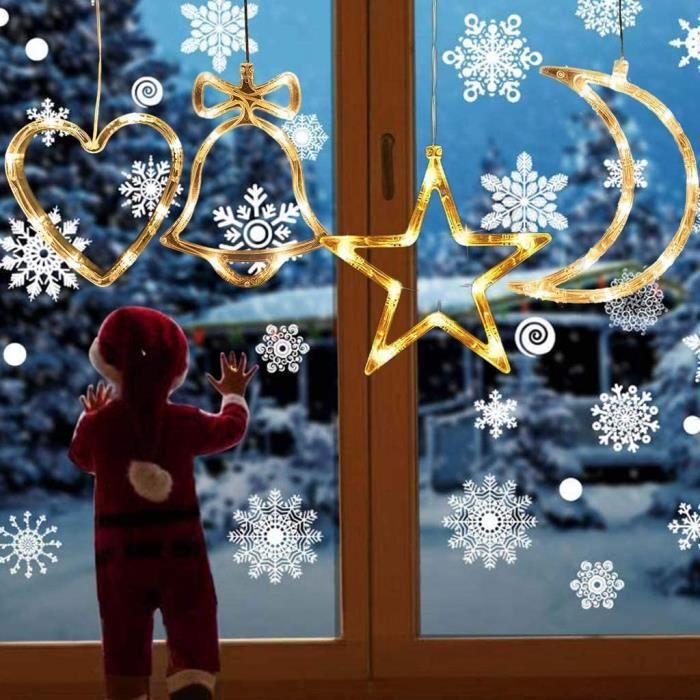 Lumières De Fenêtre De Noël, 3 X Lumière De Fenêtre À Ventouse Led,  Guirlande Lumineuse Fenêtre Noël, Lumières De Décoration [H838]