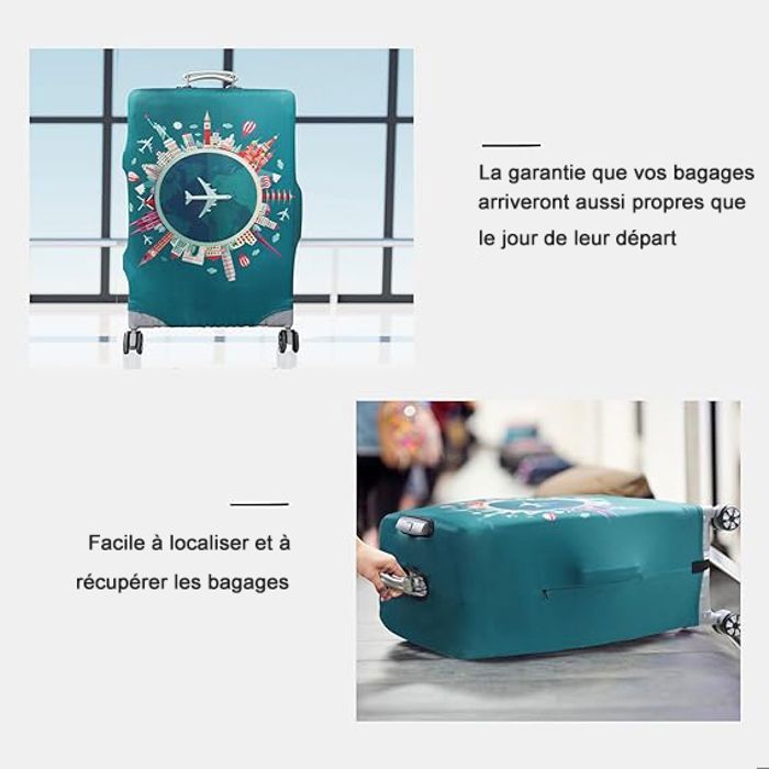 Anseom Housse Valise 18-32 Pouces Avec Étiquette - Protection Élastique Lavable Pour Bagages