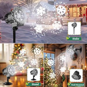 LAVENT 4W Projecteur laser exterieur noël de flocon de neige+télécommande - Maison