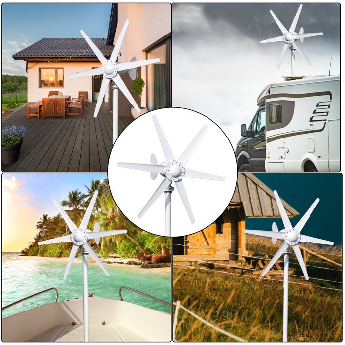 Kit éolien 600W 12V Avec 8 Pales - Maison, Marine, Camping-car, Terrasse
