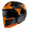 Casque trial simple écran dark transformable avec mentonnière amovible MT Helmets Streetfighter SV Totem B4 - gris/orange - S (55/56-0
