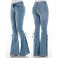 FUNMOON Jeans Femmes Stretch Taille Moyenne Pantalon - La taille de ce Jeans est trop grande, veuillez acheter 1-2 tailles plus pet-0