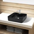 Vasque carrée en céramique Noir - VIDAXL - Design moderne et élégant - A poser - 40 cm-0