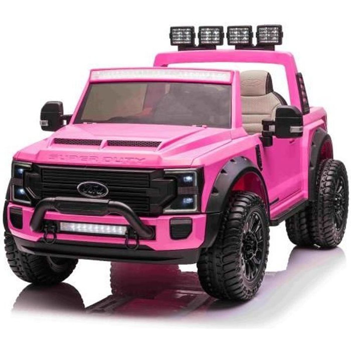 Jouet porteur électrique Duty 24V rose, Deux places, Entraînement 4X4