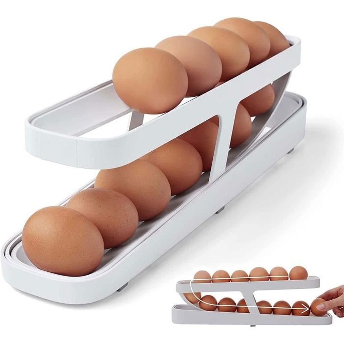 EggSlide™ - Porte-Œufs Compact Pour un Réfrigérateur Organisé