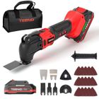 Outil Multifonction Oscillant Sans Fil 20V,TEENO Brushless Outil Multifonction Sans Fil,6 Vitesses Variables,8500-21000 tr/min