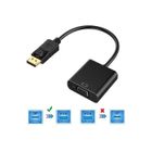 BONAEVER DP vers VGA adaptateur DisplayPort vers VGA mâle à femelle convertisseur, plaqué or DisplayPort à VGA mâle à femelle adaptateur Noir