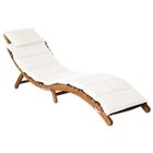 vidaXL Chaise Longue avec Coussin Chaise Longue de Jardin Chaise Longue de Patio Terrasse Arrière-Cour Extérieur Crème Bois 46652