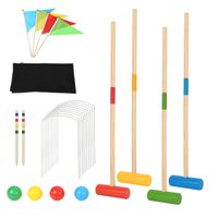 Lospitch Jeu de croquet Ensemble de croquet pour 4 joueurs, enfants et adultes, set complet avec sac JEU DE CROQUET