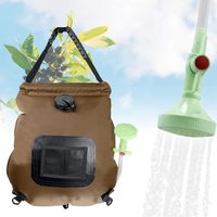 Sac de douche portable de camping - 20 litres - Chauffage solaire extérieur - Tuyau amovible marche-arrêt - Tête commutable A189