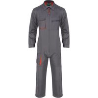 YONGHS Salopette de Travail Homme Combinaison avec Multi Poches Zippé Vêtements de Travail Mécaniciens S-4XL Gris
