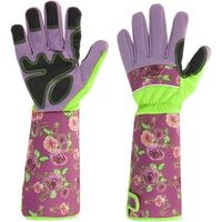 Gants de jardinage en cuir pour femmes - Violet - Tissu oxford imperméable - Protection douce et durable