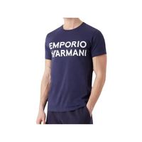 T shirt Emporio Armani - Homme Emporio Armani - Big front logo - Emporio Armani Bleu - Coton - Vetement Emporio Armani