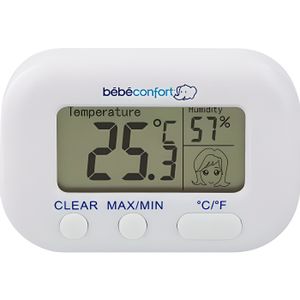 THERMOMÈTRE BÉBÉ BEBECONFORT Thermomètre Hygromètre, Mesure la Température et L’humidité, Convient dès la Naissance