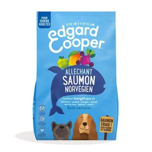 CROQUETTES LOT DE 6 - EDGARD COOPER - Allechant Saumon sans céréales Croquettes pour chien Adulte - sac de 1 kg